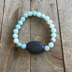 Handmade Amazonite & Lava Bracelet